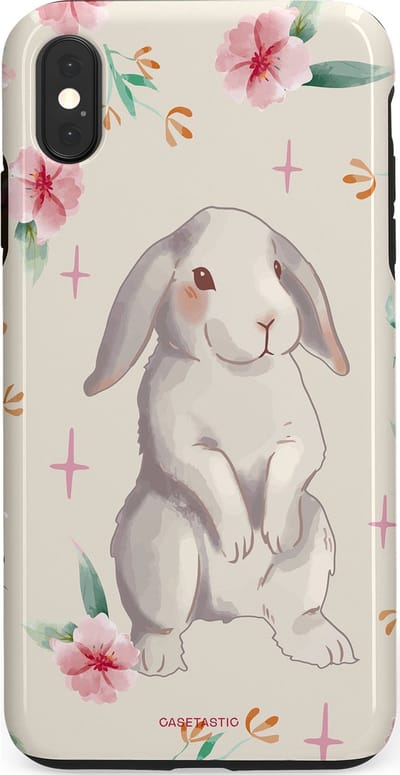 Casetastic Hoesje Geschikt voor Apple iPhone Xs Max - Stijlvolle Beschermende Duo-layer Case - Klein konijntje