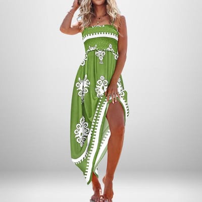 Lente Dameskleding Elegant en Modieus Bedrukt Mouwloos Lang Jurk met Spaghettibandjes 3XL