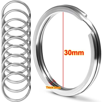 10-20 stuks roestvrijstalen sleutelhangers 25-30 mm ronde platte lijn splitringen sleutelhanger voor het maken van sieraden gepolijste sleutelhanger doe-het-zelf bevindingen 20pcs