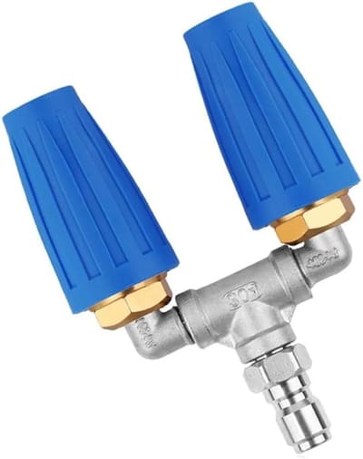 Dubbele Turbo Mondstuk - Hogedrukreiniger Tip - Hardnekkig Vuil Verwijderen - 360 Graden Rotatie - 4000 PSI - Blauw