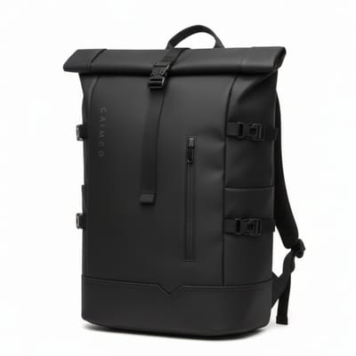 Caimco Roll Rugzak met Laptopvak - Waterafstotend Uitbreidbare Rugtas (26–33L) - Handbagage Backpack - Luxe Laptop Rugzak voor Werk, School & Reizen - Zwart
