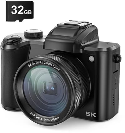 5K digitale camera met dubbele camera's aan de voorzijde en achterzijde, autofocus, anti-shake