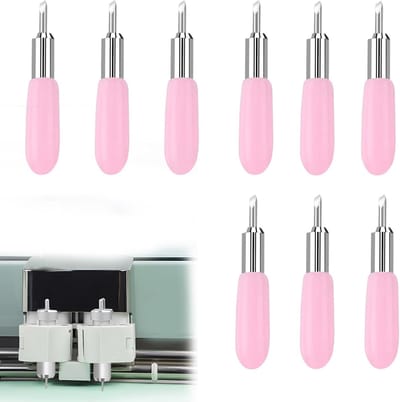 Set van 9 Precisie Snijmessen met 30 Graden Hoek - Ideaal voor DIY, Kunst en Modelbouw met Beschermende Hoedjes