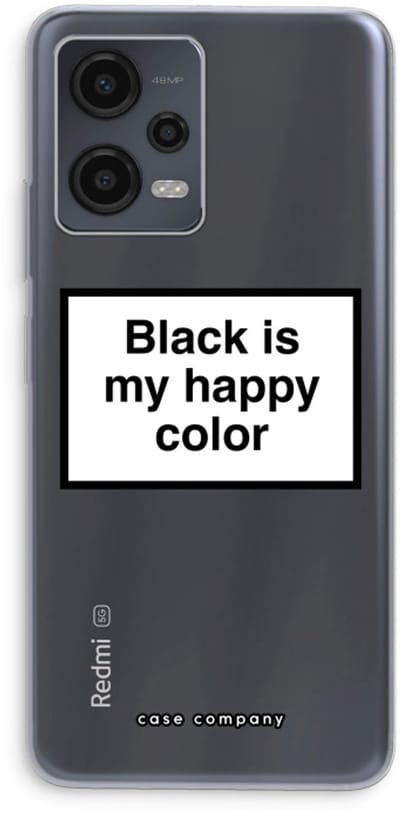 Case Company® - Hoesje geschikt voor Xiaomi Redmi Note 12 hoesje - Black is my happy color - Soft Cover Telefoonhoesje - Bescherming aan alle Kanten en Schermrand