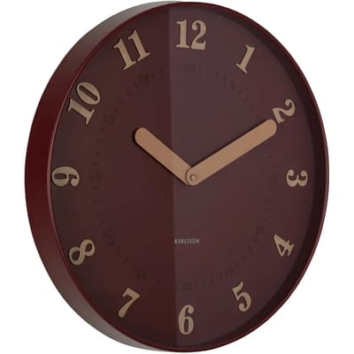 Karlsson Wandklok Amena - Rood - 40x40x40cm - Wandklok Modern