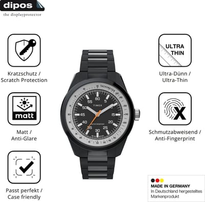dipos – 6x Matte Beschermfolie geschikt voor Timex Huckberry x Timex 1979 | Krasbestendige & antireflecterende Screenprotector Ultra-Thin