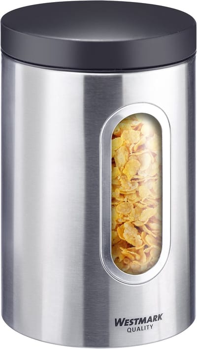 Westmark voorraadpot met venster, 2300 ml, rond, ø 13 cm, BPA-vrij, roestvrij staal, 62382260