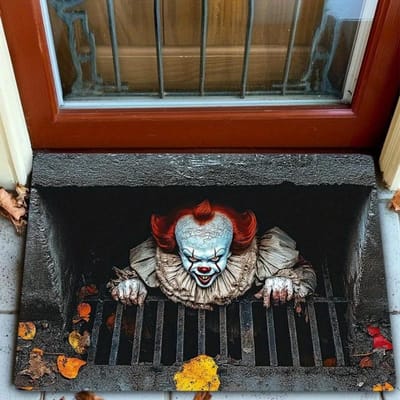 Halloween Horror Clown Deurmat 3D Riolering Badkamer Keuken Vloermat Binnen Buiten Entree Tapijt Woondecoratie 50x80cm 20x31inch