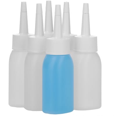 6 x 50 ml Platte fles HDPE naturel + doseer tuitdop knijpbaar wit - Brievenbusfles - BPA Vrij - Niet Breekbaar - Plastic Flesjes Navulbaar - Met Dop - Lege Flessen - 6 stuks