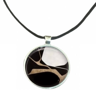 Ketting -Sharon -3 cm - zwart- zilverkleur-Charme Bijoux