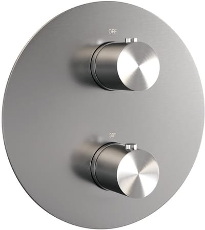 Brauer Brushed Edition - 3 Weg - Inbouwthermostaat - Rond - In/afbouwdelen - RVS Geborsteld PVD