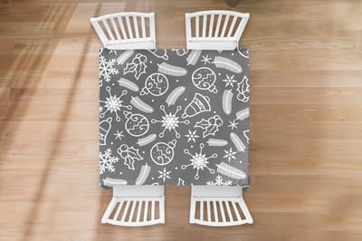 Kerst Tafelkleed - Kerstmis Decoratie - Tafellaken - Patronen - Kerstmis - Decoratie - 100x100 cm - Kerstmis Versiering - Tafeldecoratie Kerstmis - Kerstdecoratie tafel - Tafelversiering