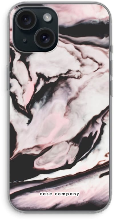 Case Company® - Hoesje geschikt voor iPhone 15 hoesje - Roze stroom - Soft Cover Telefoonhoesje - Bescherming aan alle Kanten en Schermrand
