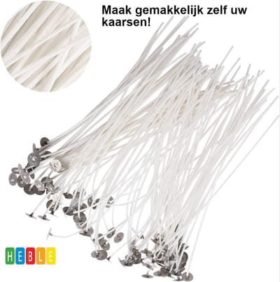 *** 100 Stuks DIY Kaarsen Maken - 15 cm - Kaarsenlont Voor Zelf Kaarsen Maken - van Heble® ***