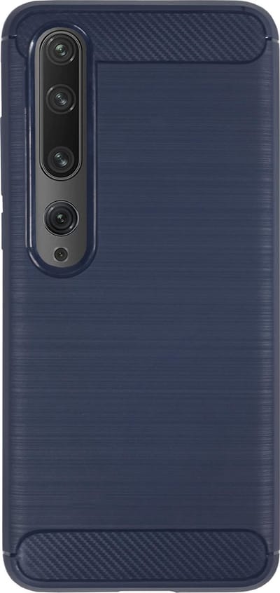 BMAX Carbon soft case hoesje geschikt voor Xiaomi Mi 10 / Soft cover / Telefoonhoesje / Beschermhoesje / Telefoonbescherming - Blauw