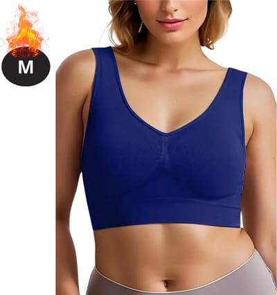 Bovista BH Zonder Beugel - Zonder Bandjes - Push-up Bh's - Comfort Beha - Gemengd - Comfortabel - Donkerblauw - Maat M