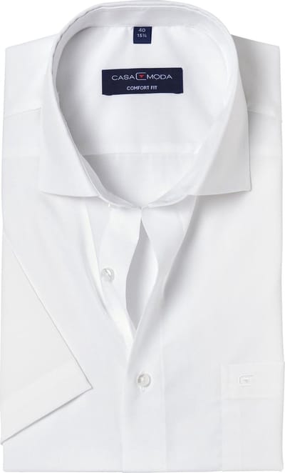 CASA MODA comfort fit overhemd - korte mouw - wit - Strijkvrij - Boordmaat: 39 (EU maat: M)