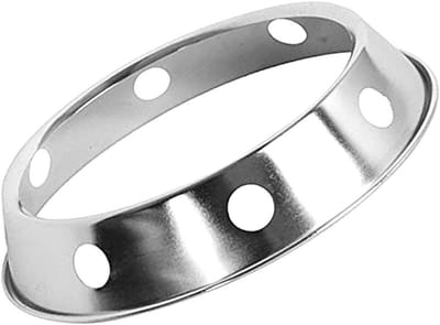 Wok Ring - Pot Houder - Stabiel Koken - Omkeerbare Grootte - 26 cm Diameter - Zilver
