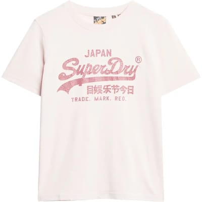 Superdry - Metallic T-shirt met logo en relaxte pasvorm - Dames - T-shirts