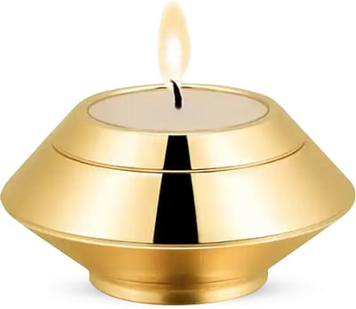 Luxe Mini Urn 90 ML - Urn met Kaarshouder - Crematie Urn - Uniek - Voor Huisdieren of Menselijk As - Crematie As - Mini Urn - Decoratie Urn - Goud
