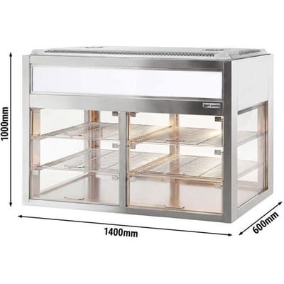 GGM Gastro Tisch-Kühlvitrine - Self-Service - 350 Liter - 1400mm - mit 2 Ablagen Zilver