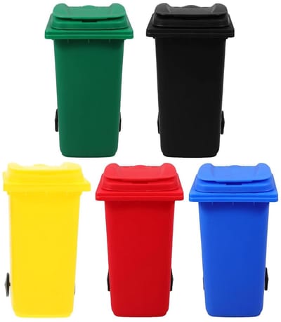 5 Stuks Delige Kleine Bureaublad Prullenbak met in Meerdere Kleuren Mini Recyclebak Organizer voor Pennen Kantoorbenodigdheden voor Thuis Kantoor