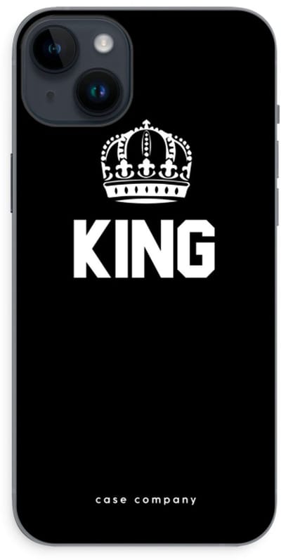 Case Company® - Hoesje geschikt voor iPhone 14 Plus hoesje - King zwart - Soft Cover Telefoonhoesje - Bescherming aan alle Kanten en Schermrand