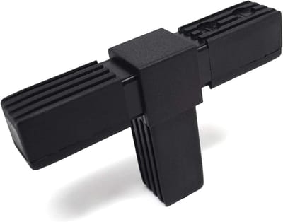 T-stuk buisverbinders - Vierkante buis connectors - Meubelbouw - Tweedelig ontwerp - 30 mm - Zwart