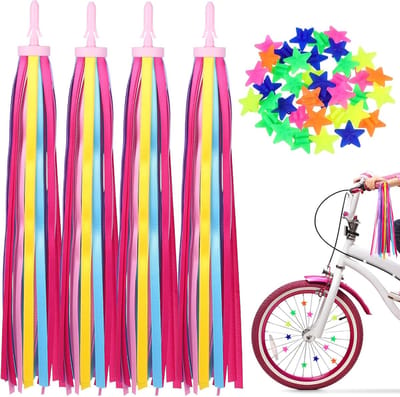 Fiets Accessoires Set - Kinderfiets Versiering - Fiets Personaliseren - Eenvoudige Installatie - 28cm Lengte - Regenboog Mix