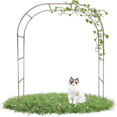 Tuinboog Roestvrijstaal - Pergola Entree - Planten Ondersteunen - Duurzaam Elegant Ontwerp - Tot 350x240cm - Zilver