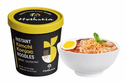 Hethstia | Keto | Instant Konjac Noedels Kimchi Soep | Koolhydraatarm | Glutenvrij | 3- Cup