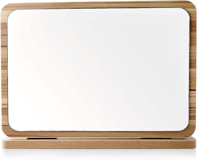 Make-up Spiegel - Kaptafel Spiegel - Dagelijkse Verzorging - HD Kwaliteit - 16x23 cm - Houtkleur
