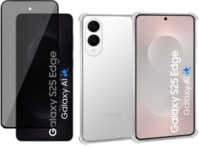 ChiGuard Hoesje & Privacy Screenprotector geschikt voor Samsung Galaxy S25 Edge Hoesje Screenprotector - Privé - Gehard Glas Cover