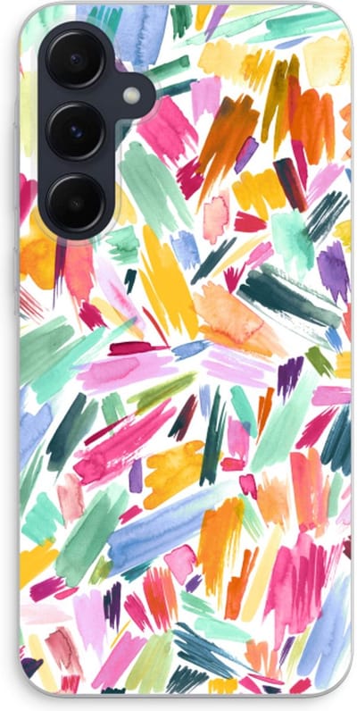 Case Company® - Hoesje geschikt voor Samsung Galaxy A55 hoesje - Watercolor Brushstrokes - Soft Cover Telefoonhoesje - Bescherming aan alle Kanten en Schermrand