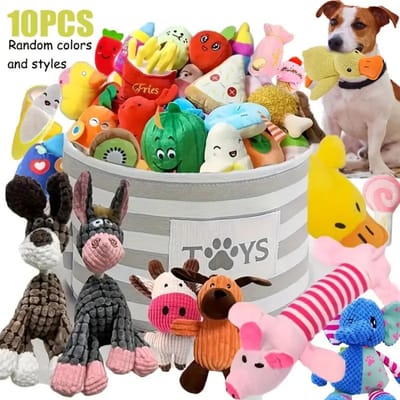 Livano Honden Speelgoed - Hond - Speelgoed - Dog Toy - Pluche - 10st
