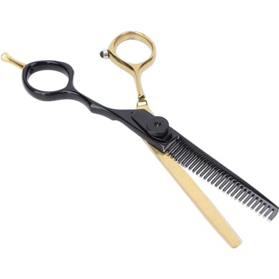 Haarschaar Roestvrij Staal Draagbaar Thuis Salon Kappersschaar Zwart Goud 5.5 Inch Uitdunnend black