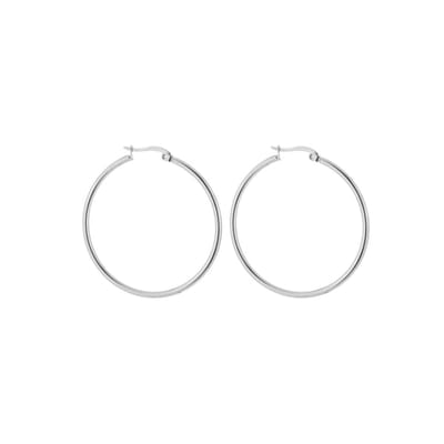 Bijoutheek Oorringen (40mm x 2mm) Silver