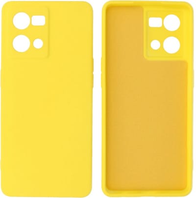 Hoesje Geschikt voor OPPO Reno 8 4G - Fashion Telefoonhoesje Backcover - Siliconen Hoesje - Geel