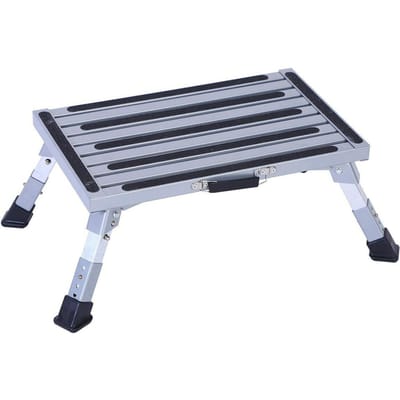 Camper Opstapje, 4 Niveaus Verstelbaar Opvouwbaar Opstapje, Draagbaar Antislip Aluminiumlegering Platform Stap voor Volwassenen Style A