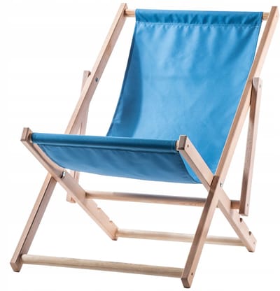 KADAX Ligstoel, strandstoel van hout, zonnebed tot 120 kg, ligstoel van beukenhout, houten klapstoelen, strandstoel, klapstoel voor strand, houten ligstoel (blauw)