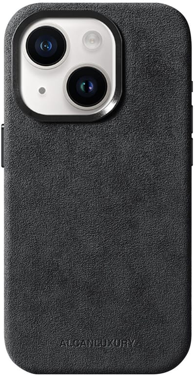 Alcanluxury Alcantara telefoonhoesje geschikt voor Apple iPhone 15 - Space Grey