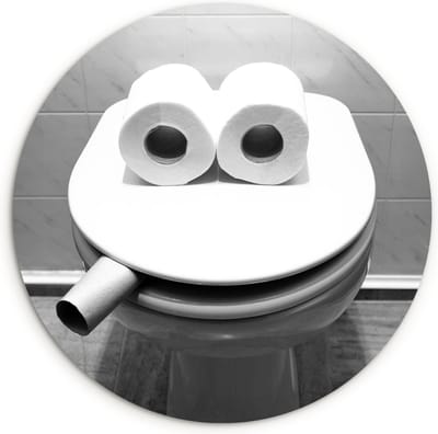 WallCircle® Wandcirkel 140x140 cm - Muurcirkel WC - Bril - Grappig - Toilet - Muurdecoratie woonkamer - Wanddecoratie slaapkamer - Kamer decoratie accessoires - Ronde schilderijen