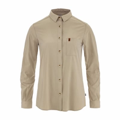 Blouse Fjällräven Women Övik Lite Shirt LS Fossil-S