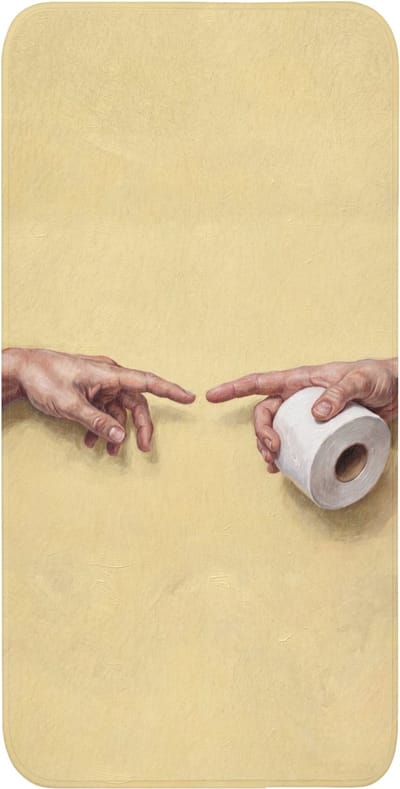WC mat 60x120 cm - Antislip - Klassiek - Kunst - Humor - Toiletmat - Vloermat - Douchemat - Toilet tapijt - Toiletmatten