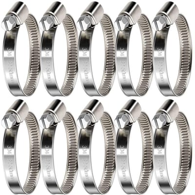 Dailygoods- Slangklemmen 10 stuks 32-50 mm - RVS slangklemmen - Corrosie- en roestbestendig - Water- en oliebestendig - Verstelbaar - Hoogwaardig 304 roestvrij staal - Slangklem