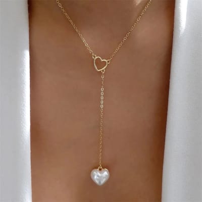 Sorprese Ketting - Love Pearl - Goudkleurig - Ketting Dames - 35 cm - Cadeau - Model W