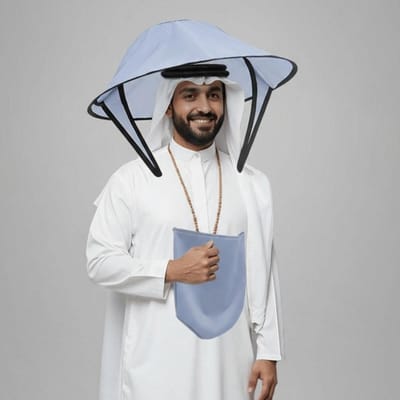 Hoge Kwaliteit Draagbare Gebedszonnehoed Lichtgewicht Opvouwbare Parapluhuhoed Polyester Makkelijk Te Gebruiken Zonnescherm Hoofddeksel Buiten