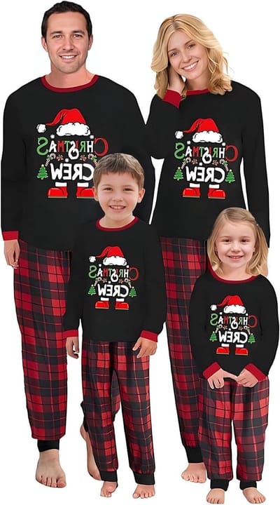 Warme Kerst Jumpsuit Kostuum Set voor het Hele Gezin - Perfect voor Herfst en Winter, Geschikt voor Vrouwen, Mannen, Meisjes, Jongens en Baby's
