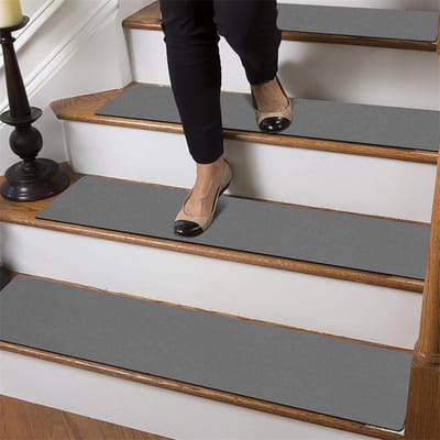 20*76CM Tapijt Traptreden Antislip Trapmatten Verwijderbaar Traptapijt 4-pack Veilige traptredebescherming Geschikt voor kinderen, ouderen en huisdieren