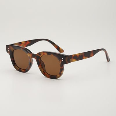 Retro Ronde Zonnebril Mannen dames Klassiek Luipaard Frame Zonnebril Mode Zwart Rijden Mannelijk Vrouwelijk Bril UV400 Bril voor dagelijks gebruik 1PC